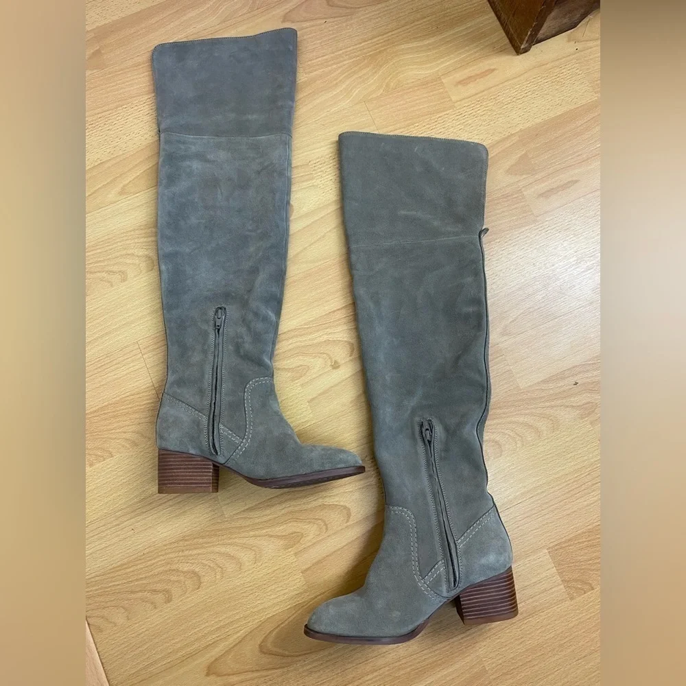 ANTHROPOLOGIE Liendo by Seychelles Over The Knee Suede Boots in Taupe size 7